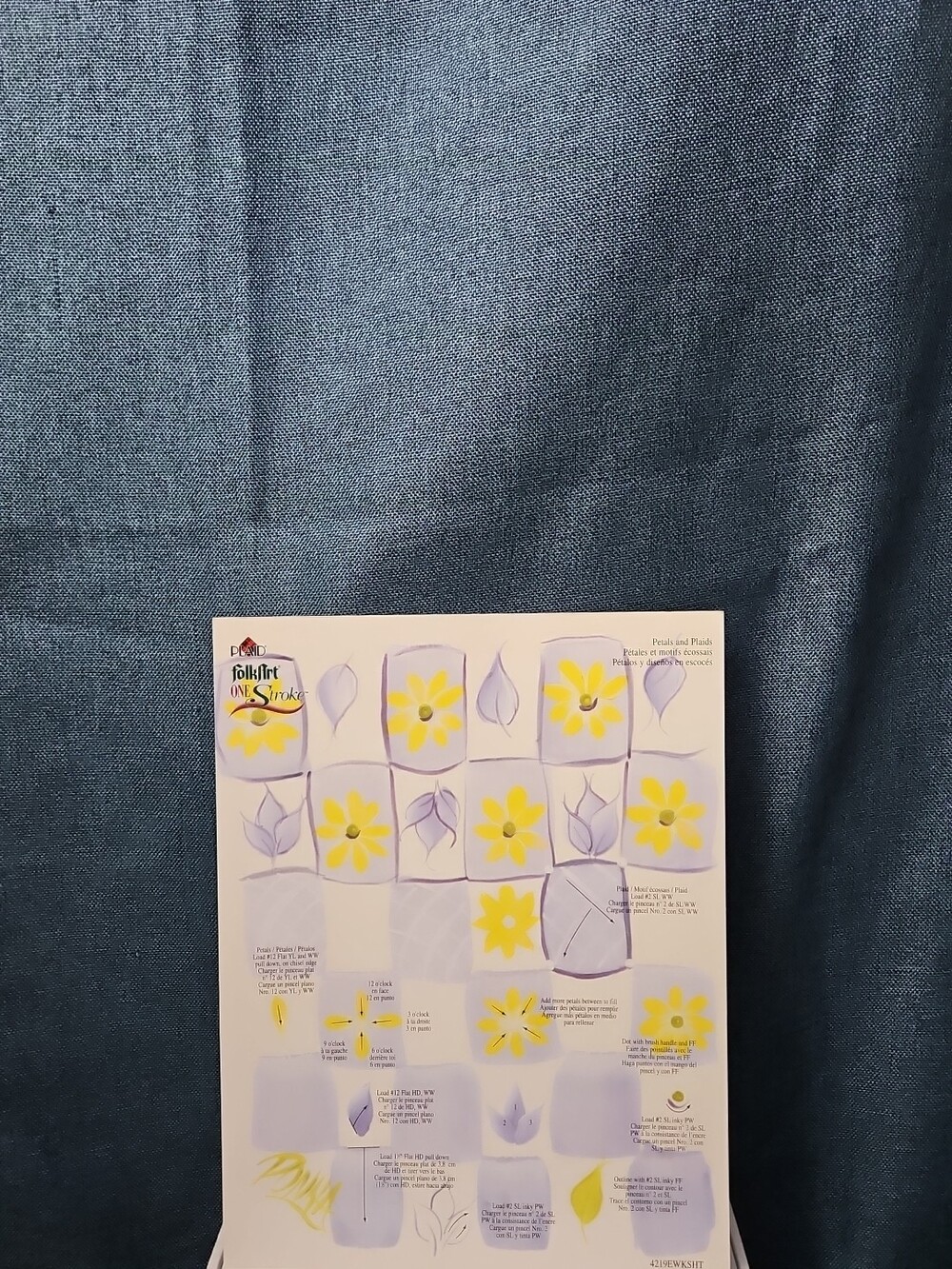 Set of 3 FolkArt One Stroke Painting Worksheet Packs | Flowers #4219 | Reusable - Picture 16 of 16
